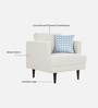 Pescara Velvet 1 Seater Sofa in Ivory Colour