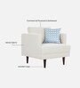 Pescara Velvet 1 Seater Sofa in Ivory Colour Pescara Velvet 1 Seater Sofa in Ivory Colour