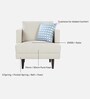 Pescara Velvet 1 Seater Sofa in Ivory Colour