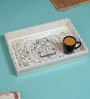 Peshkari White & Gold Wood Serving Tray