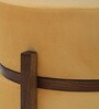 Pessac Sheesham Wood Stool Cum End Table In Walnut Finish