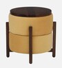 Pessac Sheesham Wood Stool Cum End Table In Walnut Finish