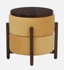 Pessac Sheesham Wood Stool Cum End Table In Walnut Finish