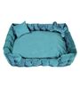 Lounger- Large Aqua Blue Fabric Pet Bed