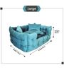 Lounger- Large Aqua Blue Fabric Pet Bed