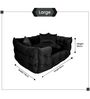 Holla Lounger- Large Black Velvet Pet Bed