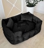 Holla Lounger- Large Black Velvet Pet Bed