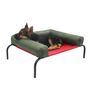 Elevated- Medium Green & Red Fabric Pet Bed