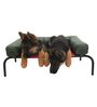 Elevated- Medium Green & Red Fabric Pet Bed