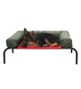 Elevated- Medium Green & Red Fabric Pet Bed