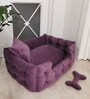 Lounger- Small Purple Velvet Pet Bed