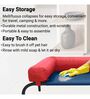 Elevated- Large Red & Blue Fabric & Metal Bolstered Pet Bed
