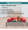 Elevated- Large Red & Blue Fabric & Metal Bolstered Pet Bed