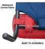 Elevated- Large Red & Blue Fabric & Metal Bolstered Pet Bed