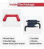 Elevated- Large Red & Blue Fabric & Metal Bolstered Pet Bed