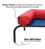 Elevated- Large Red & Blue Fabric & Metal Bolstered Pet Bed