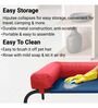 Elevated- Large Red & Blue Fabric & Metal Bolstered Pet Bed