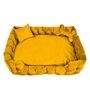 Holla Lounger- Large Yellow Velvet Pet Bed