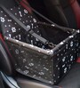 Doggo Black & White Fabric Car Booster Seat for Pet