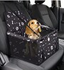 Doggo Black & White Fabric Car Booster Seat for Pet