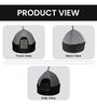 Temple Hut- Small Grey & Black Fabric Pet Hut