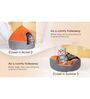 Igloo Shaped- Small Orange & Grey Fabric Pet Hut
