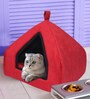 Hut- Small Red & Black Fabric Pet Hut