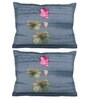 Blue Floral 300TC Cotton 18 x 27 Inch Pillow Covers (Set of 2)