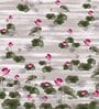 Beige Floral and Striped 300TC Cotton 18 x 27 Inches Pillow Covers (Set of 2)