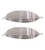 Beige Floral and Striped 300TC Cotton 18 x 27 Inches Pillow Covers (Set of 2)