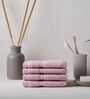 Petal Pink Bamboo and Cotton Solid 600 GSM Face Towels (4 Pc)
