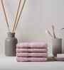 Petal Pink Bamboo and Cotton Solid 600 GSM Face Towels Pack of 4