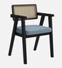 Petal Teak Wood Arm Chair In Black Colour (Set of 2)