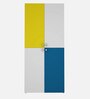 Petals 2 Door Wardrobe in Frosty White Finish And Yellow Blue Finish