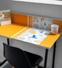 Petals Hum Metal Writing Table in Yellow Colour