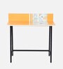 Petals Hum Metal Writing Table in Yellow Colour