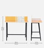 Petals Hum Metal Writing Table in Yellow Colour