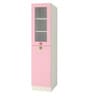 Petite Kids 1 Door Wardrobe in English Pink Finish
