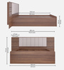 Petra Queen Size Bed in Teak Finish with Hydraulic Storage