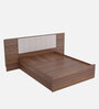 Petra Queen Size Bed in Teak Finish with Hydraulic Storage