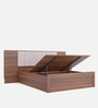 Petra Queen Size Bed in Teak Finish with Hydraulic Storage