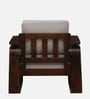 Petra Sheesham Wood 1 Seater Sofa In Beige Colour