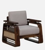 Petra Sheesham Wood 1 Seater Sofa In Beige Colour