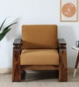 Petra Sheesham Wood 1 Seater Sofa In Light Brown Colour