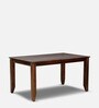 Petra Sheesham Wood 6 Seater Dining Table In Walnut Finish Petra Sheesham Wood 6 Seater Dining Table In Walnut Finish