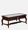Petunia Sheesham Wood Coffee Table In Honey Oak Finish With Porcelain Top