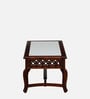 Petunia Sheesham Wood Coffee Table In Honey Oak Finish With Porcelain Top
