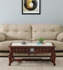Petunia Sheesham Wood Coffee Table In Honey Oak Finish With Porcelain Top
