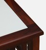 Petunia Sheesham Wood End Table In Honey Oak Finish With Porcelain Top