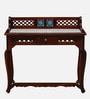 Petunia Sheesham Wood Writing Table In Honey Oak Finish With Porcelain Top